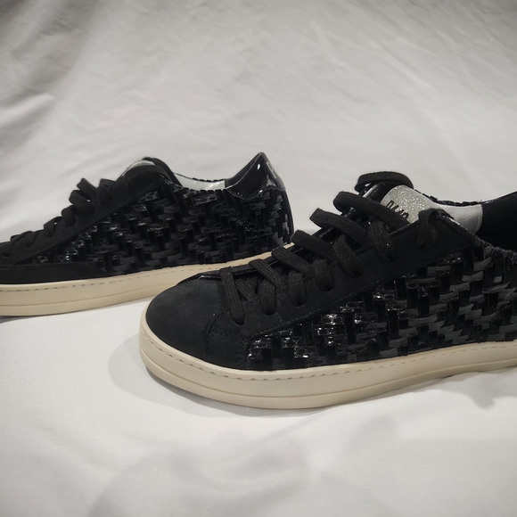 P448 Black and Silver John Rombo‎ Women's Sneakers - Picture 3 of 9